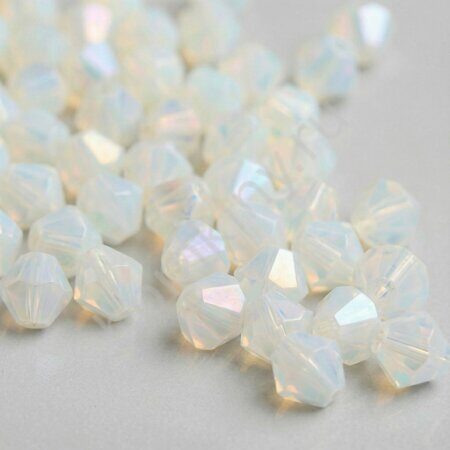 Купить Биконус Preciosa 4мм, White Opal