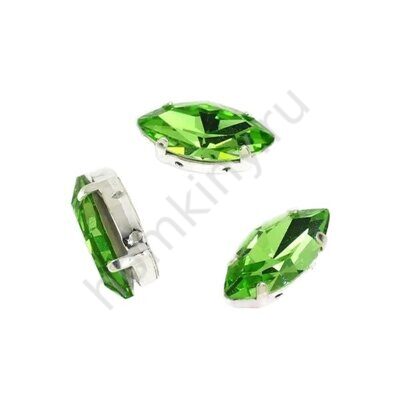 Купить Наветт 4*8мм, #121 Peridot, оправа серебро, 1шт